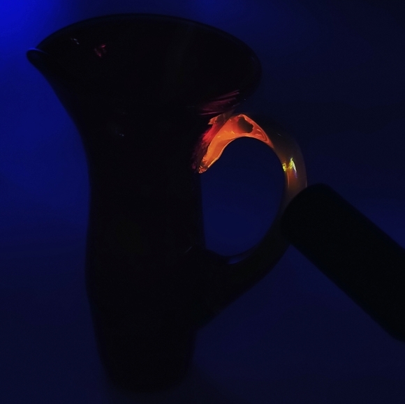 Vintage Kanawha Amberina Small Crackled Glass Pitcher With Cadmium It Glows - Picture 10 of 13